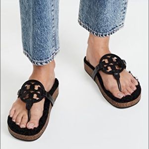 NWT | Tory Burch Miller Cloud Shearling Sandals